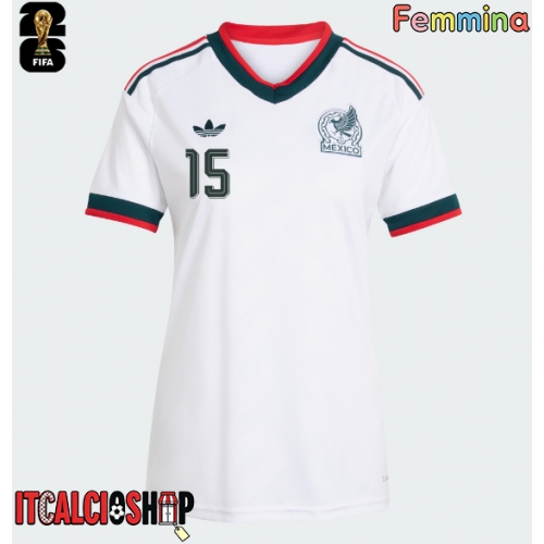 Messico Israel Reyes #15 Seconda Maglia Femmina Mondiali 2026 Manica Corta